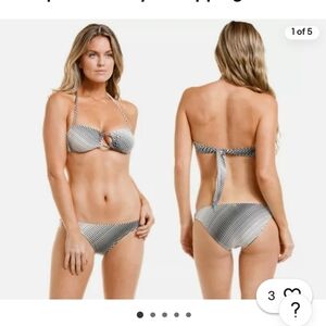 Vix Illusion O - ring 2 PC BIKINI set. Top small, Bottom medium, blk/white